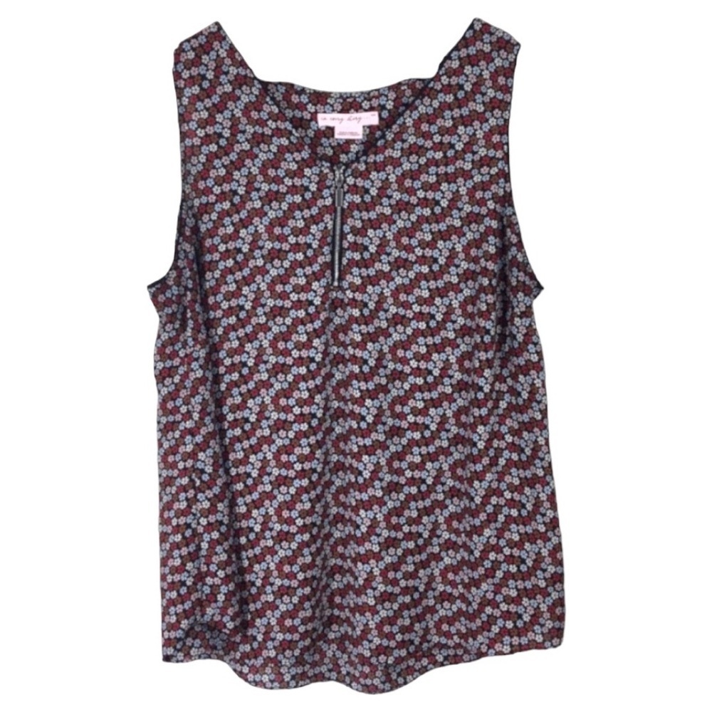 4/$45 IN EVERY STORY Black Colorful Floral Sleeveless Tank Top Curvy Plus 2X